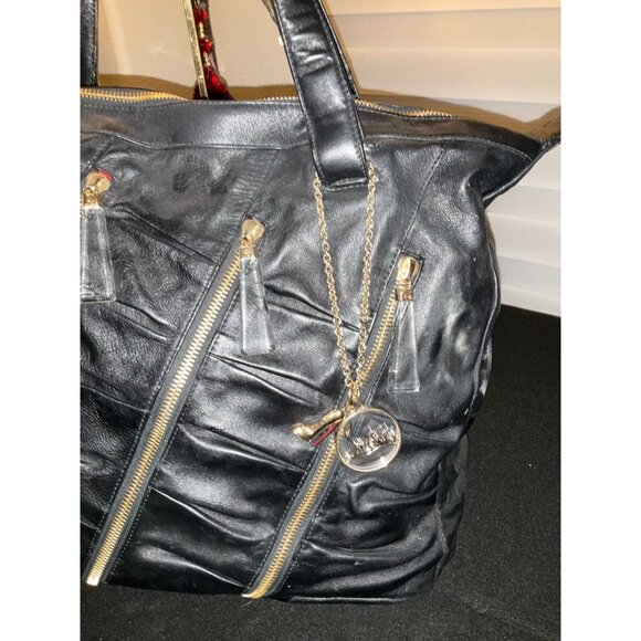 Christian Louboutin Large Leather Tote Shoulder Bag With Gold Tone Hardware & Cr - Picture 4 of 5